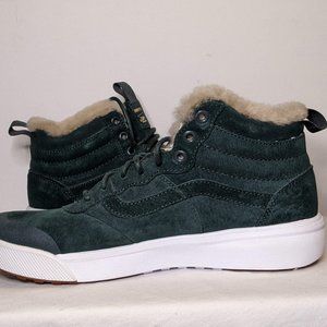 Vans High Tops Dark Sea Green Fur Lined
